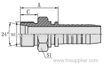 Metric Male 24° cone seat H.T. ISO 8431-1 -DIN 3861 swaged hose fitting 10511