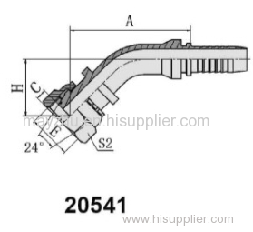 45°Metric Female 24° cone O-RING H.T.ISO 12151-2-DIN 3865 SWAGED HOSE FITTING 20541 20541T