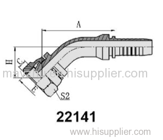 45° BSP FEMALE MULTISEAL SWAGED HOSE FITTING 22141,22141-T,22141-W