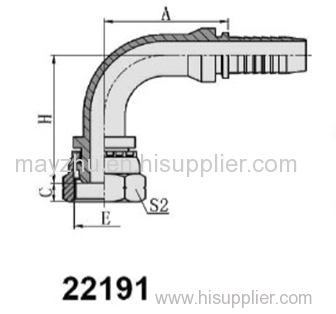 90° BSP FEMALE MULTISEAL HYDRAULIC HOSE FITTING 22191