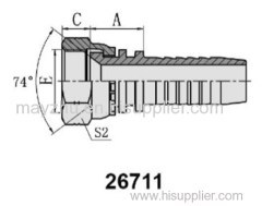 JIC Female 74° cone seat SAE J514 hydraulic hose fitting 26711