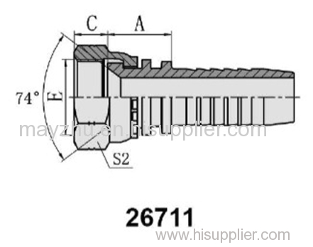 45° JIC Female 74°cone seat SAE J514