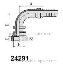 90° ORFS FEMALE FLAT SEAT ISO 121511 SAE J516 HYDRAULIC HOSE FITTING 24291