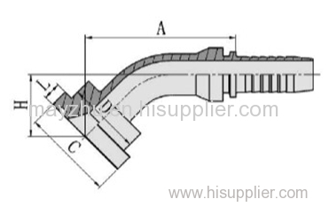 45° SAE FLANGE 6000PSI ISO 12151-3- SAE J516 Hydraulic hose fitting 87641