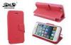 Pink Apple iphone Protective Cases Shockproof PU Leather Wallet Cover For iPhone 5 / 5S