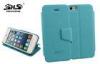 Stand Design Apple iPhone Protective Cases Durable Blue PU Cover for iPhone 5 / 5S