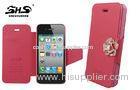 iPhone 4 / 4S Leather Case Cover Red Dust Proof Phone Wallet Pouch