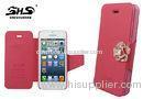 Apple iPhone 5 / 5S Leather Cell Phone Cases with Camellia Jewelry Stand Design PU Cover