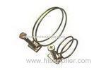Iron Steel Adjustable Double Wire Galvanized Hose Clamps For Purify Dust