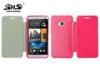 Leather Cell Phone Cases with TPU Back Shell for HTC One M7 Dustproof PU Protective Cover
