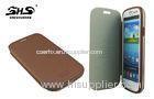 Dustproof Leather Cell Phone Cases with Transparent Border for Samsung Galaxy S3 i9300