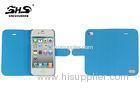 iPhone 4 / 4S PU Leather Cell Phone Cases Side Flip Stand Design Cover