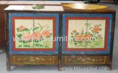 Antique Mongolia buffet 4 doors and 2 drawers