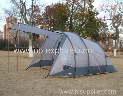 4-person tunnel tent with 2 rooms