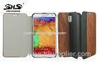 Samsung PU Leather / Wooden Phone Protective Case Non - slip Surface