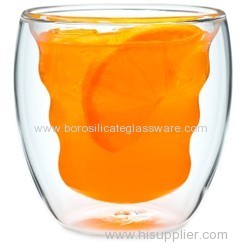 hand blown Double Walled Glass cups with high quality