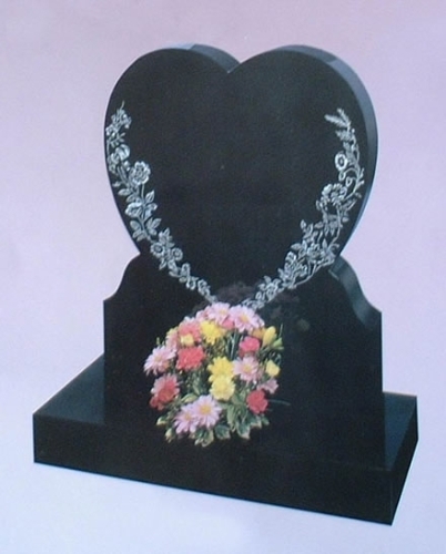 Customizable black granite flower gravestones