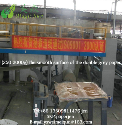 Laminated double side smooth grey board 