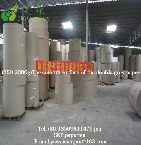 Laminated double side smooth grey board 