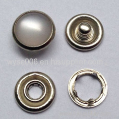 Pearl Cap Prong Snap Button Nickle Color