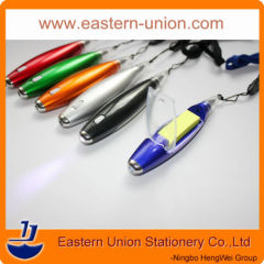 Special promotional ballpoint pens with note sticky notes and led light