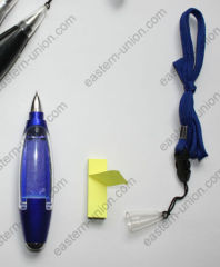 Special promotional ballpoint pens with note sticky notes and led light