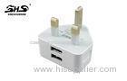 Dual USB 2.0 Wall Chargers 3 Pin UK Plug 5.0V 2.1A Phone Travel Adapter