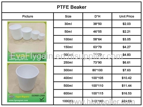 PTFE Beaker for laboratory