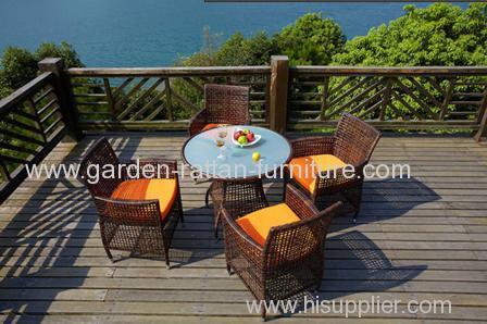 Rattan furniture dinner set