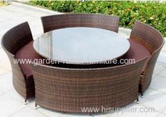 rattan restaurant dinner sets - 4 Bar Stools and Round Table Set