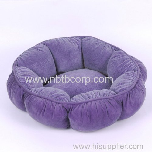 Beautiful Flower Shape Purple Pet Beds made of Faux Swede