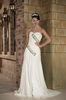 White Sweetheart Strapless Mermaid Chiffon Long Abiball Dresses Evening Gowns With Beads