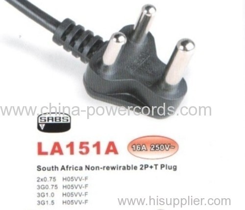 South Africa 2P+T type plug