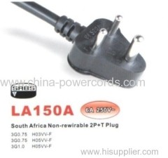 South Africa type plug cords