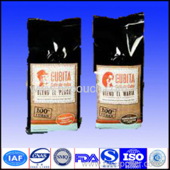side gusset plastic coffee bag with valve
