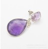 Purple crystal ear ring pendant necklace accessories