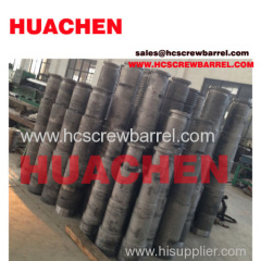 Conical doube twin screw barrel