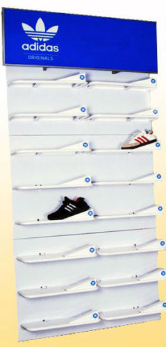 Customized Knock-down And Movable Shoes Rack Wooden Display Stands For Retail Store