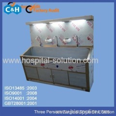 stainless steel hospital scrub sink stations