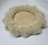 100% polyester plush fabric Pet Bed Mat with lace and rope
