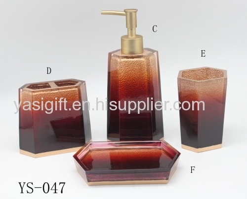 Transparent modern polyresin bathroom set