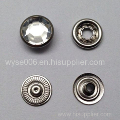 Stone Cap Prong Snap Button Nickle Color