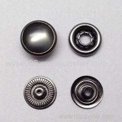 Pearl Cap Ring Snap Button Black Nickle Color