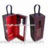 Customized Small Cardboard Wine Packaging Gift Box with PU Leather Handle