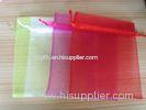 Custom colorful drawstring fabric organza gift pouches sheer bag for cell phone