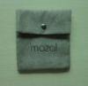 Personalized mock-stitch small handmade grey suede fabric gift pouches bag for cosmetics