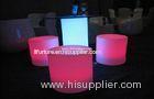 Polyethylene LED Cocktail Table with glass , Colors change by remote control