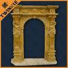 Exterior Large Stone Door Surrounds With Statue , Pure Handmade Carving