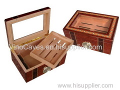 VINBRO.COM Professional Quality High Gloss Wooden Cigar Hum idor Box Case Desktop Glasstop Cigar Cabinet Jewel Boxes