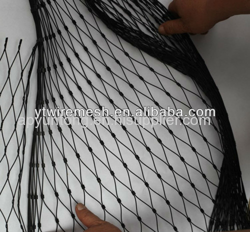 black oxide handwoven stainless steel rope mesh netting 